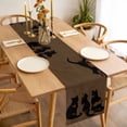 thumbnail image 6 of Black Brown Cat Cotton Linen Table Runner for Dining Kitchen, Retro Art Animals Rustic Wedding Outdoor Party Tablerunners Decoration, Dresser Scarf Coffee Tablecloth Runners 13x120 Inches, 6 of 9