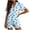 Light Blue, variant on Gytharion Women's 2 Piece Pajama Sets Lapel Lace Up Ruffled Shirts and Elastic Waist Shorts Ladies Fashion Stripes Lounge Sets
