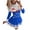 Blue, variant on Lilgiuy Women Casual Dress Christmas Printed O-Neck Pleated Skirt Long Sleeve Dress