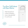thumbnail image 6 of RiverRidge Two-Door Tall Kitchen Pantry Storage Cabinet with Open Shelves - White, 6 of 7
