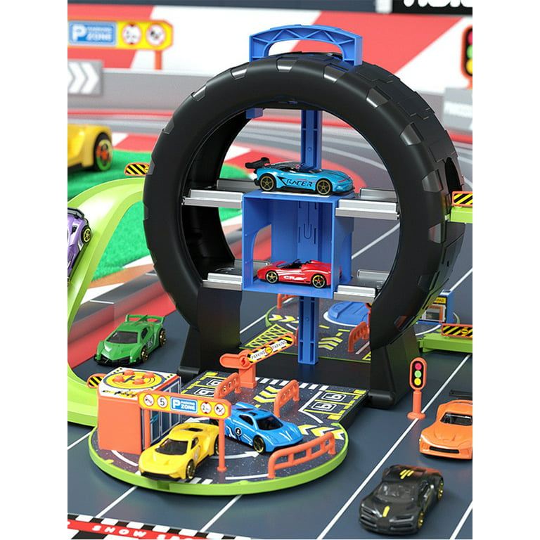 Meninos Race Track Car Garage Estacionamento Aventura Toy Gifts 3-9 anos de  idade Meninos meninas, Jogos de carro pré-escolar Brinquedos de presente  para crianças Playsets de veículos