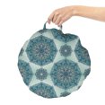 thumbnail image 2 of Ethnic Round Floor Cushion with Handle, Jumble Continuous Medallion Ornaments, Decorative Pillow for Living Room & Dorms, 18" Round, Slate Blue Pale Blue, by Ambesonne, 2 of 4