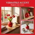 thumbnail image 7 of REGALWOVEN Small Ceramic Bud Vase, Short Round Flower Vase for Single Stem, Tiny Matte Decorative Vase for Shelf, Tiered Tray Red 2.6"L x 2.6"W x 2.8"H, 7 of 7