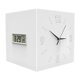 thumbnail image 1 of Reloj de pared esquinero de doble cara, indicador de temperatura, silencioso, con mes, fecha y semana Blanco puro, 1 of 9