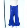 thumbnail image 3 of Zaldita Toddler Girls Hip Hop Jazz Streetwear Bell Bottom Pants Kids Sequined Performance Trousers Flare Pants A Royal Blue 6-7, 3 of 7