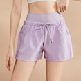 thumbnail image 2 of Sngxgn Women's High Waisted Stretchy Casual Shorts Casual Shorts(Purple,XXL), 2 of 8