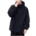 thumbnail image 2 of M-5X Big & Tall Jackets for Men Long Sleeve Plus Size Raincoats Mens Casual Solid Zip Up Breathable Hiking Jacket with Zipper Pockets and Hoodies, 2 of 7