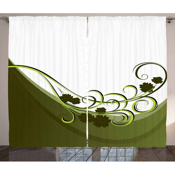 Olive Green Curtains 2 Panels Set Wedding Inspired Fl Arrangement