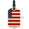 thumbnail image 6 of Square 2Pack PU Leather Retro American Flag Cruise Luggage Tag with Privacy Cover and Name ID Tag for Travel Handbags Backpacks Luggage Tags, 6 of 6