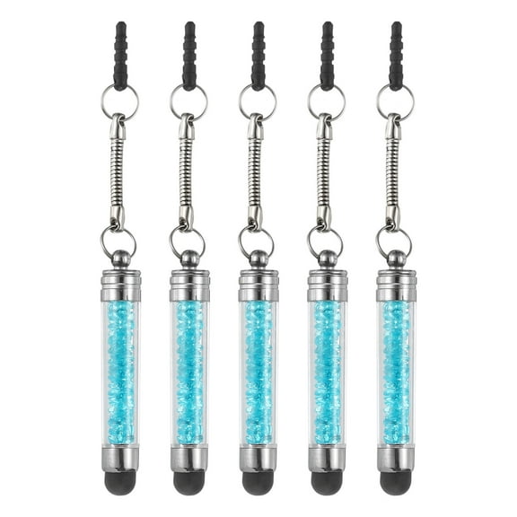 5pcs Stylus Pen for Touch Screens Mini Crystal Diamond Capacitive Pens for Universal All Touchscreen Device, Light Blue