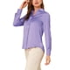 thumbnail image 4 of CAMISAS ELEGANTES PARA MUJER INSPIRADORAS CHIC Cuello en V de Puntos de Larga Manga Blusa de Satén Suave XL Púrpura, 4 of 8