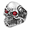 Red-Eye, variant on Men's Skull Ring in Stainless Steel, Smaller Shoulder Faces with Four Eye Choices, US Sizes 7-13, Gothic Styling for Dark Outfits and Birthday Presents