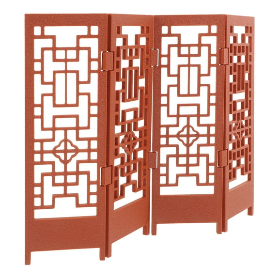 WORGEOUS Mini Folding Screen Divider Chinese Style Decorative Screen Model Miniature Accessories Dollhouse Furniture Vintage Table Decor