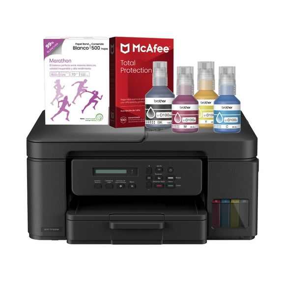 KIT IMPRESORA BROTHER DCP-T730DW WIFI ADF + KIT DE TINTA + PAPEL + ANT. MCAFEE