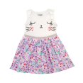 thumbnail image 1 of Vestido Gatito Moda floreado Blanco y Rosa 100% Algodón blanco 3 Blip Kids K9834, 1 of 5