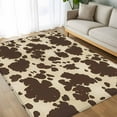 thumbnail image 4 of Cow Print 6x9 Area Rugs, Farmhouse Beige Brown Animal Prints Vintage Non-Skid Rubber Backing Large Rectangle Rugs - Living Room Bedroom Home Office, Indoor Floor Mat Carpets Washable Rug, 4 of 9
