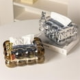 thumbnail image 2 of Transparent Tissue Box Living Room High-end Light Luxury Paper Box Tissue Storage Organizer Home Decoration Creative Napkin Box, 2 of 4