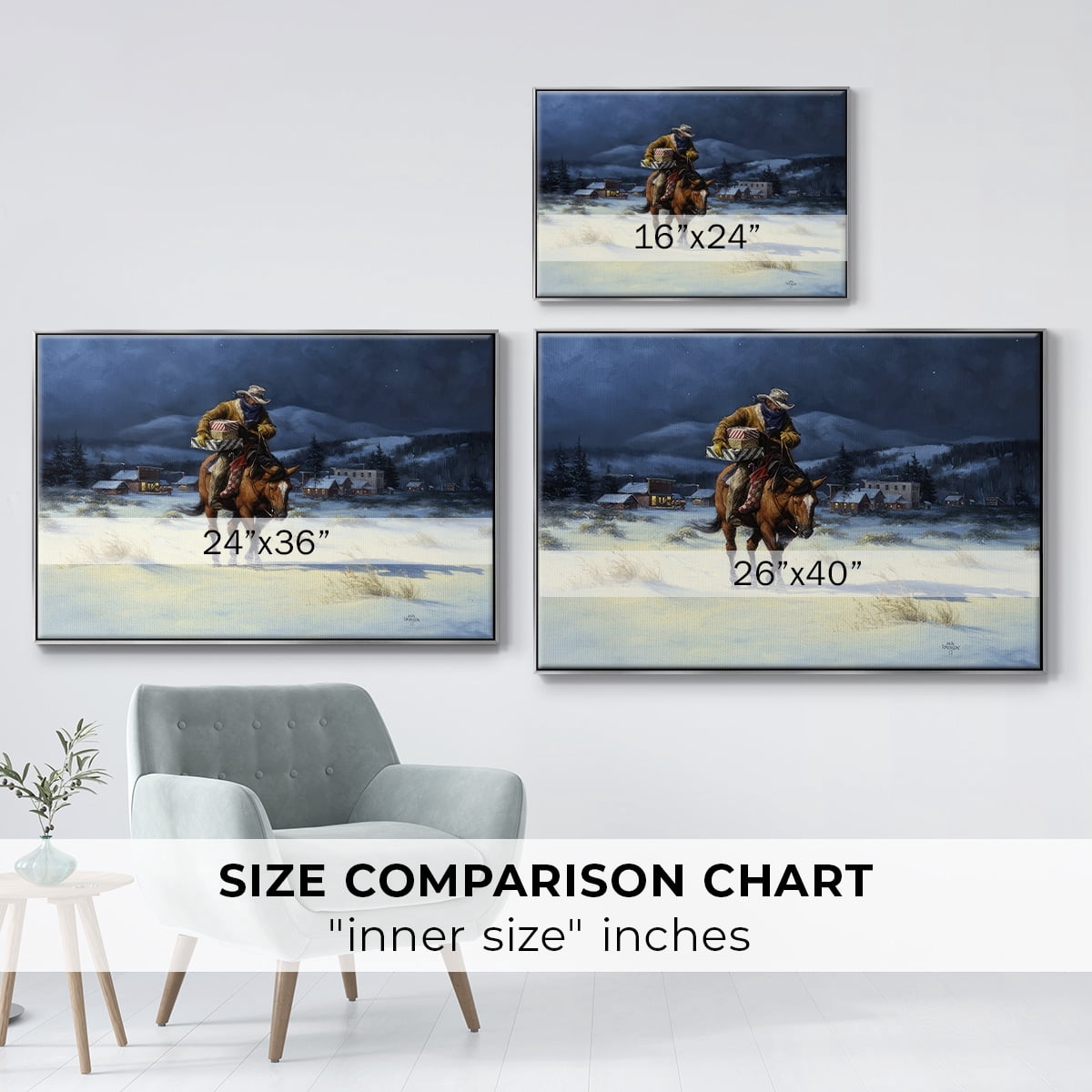 Bringing Christmas Home - Framed Gallery Wrapped Holiday Canvas - 27 x 41 - Silver Frame