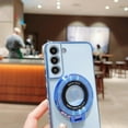 thumbnail image 6 of for Samsung Galaxy S22 Plus Case with Magnetic Ring Stand [Compatible with MagSafe] Cute Love Heart Luxury Electroplate Plating Silicone Shockproof Cover for Galaxy S22 Plus 6.6" (Blue), 6 of 10