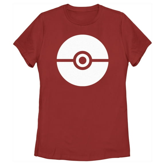 Women's Pokemon Large Poke Ball  Graphic Tee Red Small