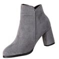 thumbnail image 2 of JUSLIO Winter Boots for Women,Fashion Versatile Side Zip Mid Calf Boots Slouch Flat Heel Casual Dress Boots Boots, 2 of 5