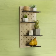 Melannco 20X10-inch Black MDF Shelf Pegboard