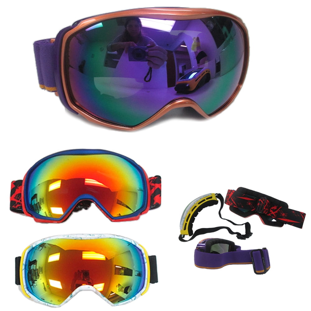 Adult Snowboard Ski Goggles Anti Fog Double Color Lens Eye Protection