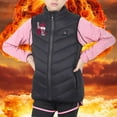 thumbnail image 4 of Shldybc Kids Heated Vest - Boys Girls Outwear USB Electric Heated Lightweight Rechargeable Heating Waistcoat Down Jacket Coat( Black, 14-15 Years ), 4 of 8