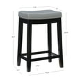 thumbnail image 2 of Linon Claridge Backless Wood Counter Stool, 26.5" Seat Height, Black Finish with Gray Faux Leather Fabric, 2 of 16