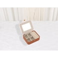 thumbnail image 6 of REGALWOVEN Portable Jewelry Box with Button, Mini Faux Leather Jewelry Organizer Boxes Storage Display Holder Yellow, 6 of 7