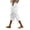 White, variant on Women's Casual Beach Trousers in Soft Cotton Linen Blend with Elastic Waist Comfortable Solid Color Summer Pants