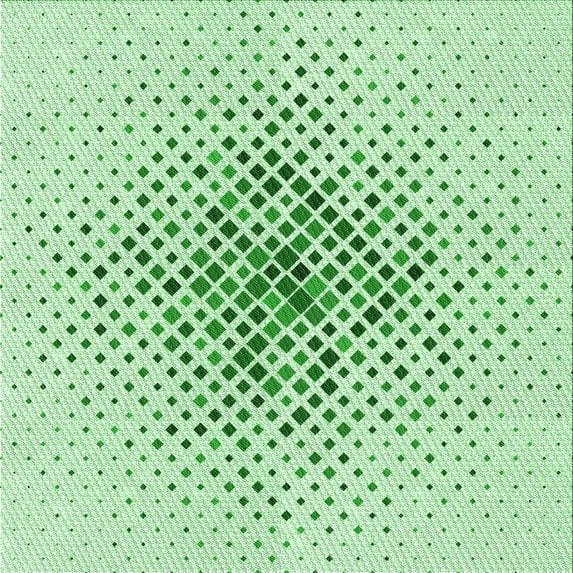 Ahgly Company Indoor Square Patterned Mint Green Area Rugs, 6' Square