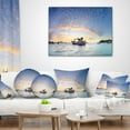 thumbnail image 4 of Designart Fishing Boat at Phuket Sunrise Beach - Modern Seascape Throw Pillow - 12x20, 4 of 5