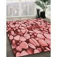 thumbnail image 3 of Ahgly Company Tapis d'Intérieur Rond Lavable en Machine Transitionnel Rose Saumon Clair, 5 Pieds Rond, 3 of 7