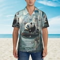 thumbnail image 2 of Susaid Panda In Futuristic City Print Short Sleeve Shirts Button Down Casual Shirts Summer Beach Aloha Button Down Short Sleeve for Men ,X-Large, 2 of 7