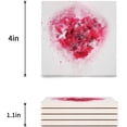 thumbnail image 3 of POGLIP Rouge Rose Coeur Forme Aquarelle Ensemble de 4 Dessous de Verre pour les Boissons, Absorbant en Céramique Dessous de Verre en Pierre Tapis de Tasse avec Base en Liège pour la Maison Cuisine Salle Café Table, 3 of 4