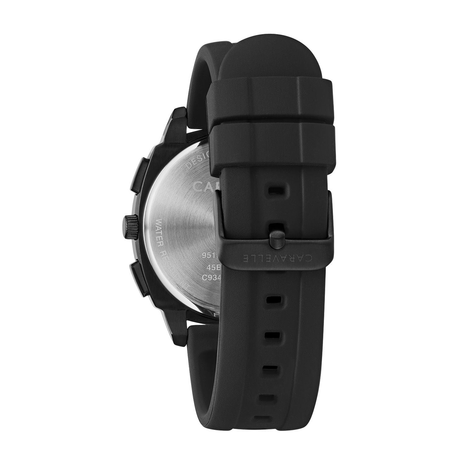 Caravelle Designed by Bulova Men's Black Leather Strap Watch 45B159