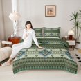 thumbnail image 5 of Feelyou Retro Hippie Aztec Bedding Comforter Set for Men, Green Stripe Triangle Twin Comforter Sets, Mandala Bohemian Cowgirl Reversible Bedding Set, Super Cozy Room Decor, 2 Pieces, 5 of 9