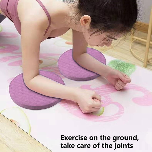 2Pcs Yoga Mats Super Soft Ultra-Thick Reusable Non-Fading Non-slip Elbow Protection TPE Yoga Round Knee Pad Elbow Support Cushion for Home