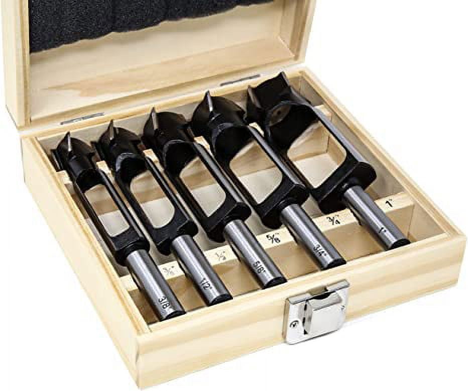 WEN 5-Piece Tenon and Deep Plug Cutter Drill Bit Set with Carrying Case