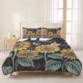 thumbnail image 3 of King Quilt Set 96''x106'', Summer Sunflowers Lightweight Bedspread Coverlet Set with 2 Pillow Shams, Farmhouse Cartoon Botanical Flowers Breathable All Season Quilt Bedding for Bedroom/Guest Room, 3 of 9