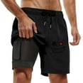thumbnail image 2 of Mens Swim Trunks with Compresssion Liner 2026 Summer Casual Elastic Waist Board Shorts with Pockets Swim Shorts Beachwear, 2 of 5