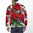 thumbnail image 3 of Red Roses And Lavender Men's Stand Collar Sweater Long Sleeve Clothing Loose Fit Sports Sweater, 3 of 8