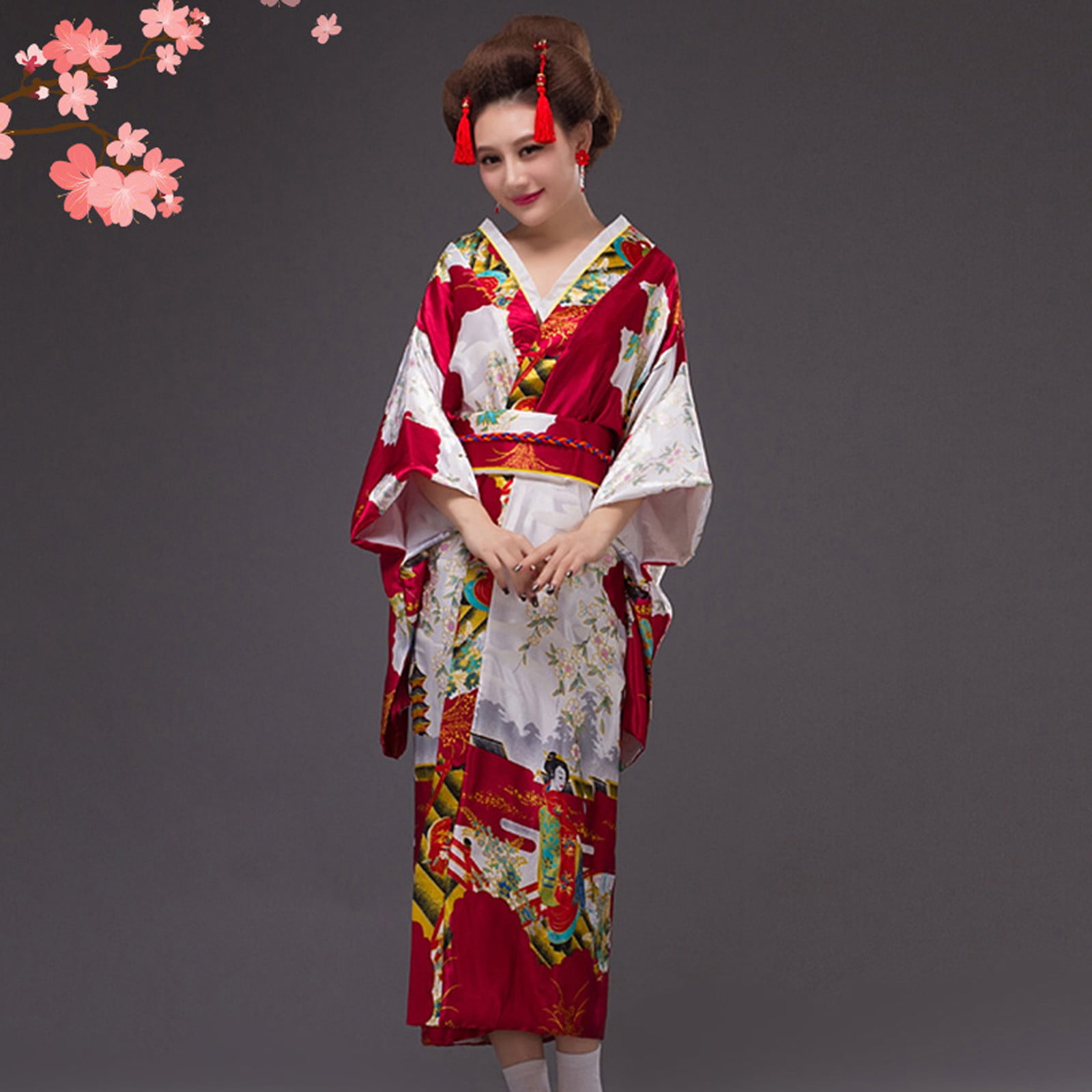 Women Lady Cosplay Costume Fancy Dress Japanese Style Kimono ...
