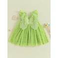 thumbnail image 4 of Bagilaanoe Toddler Baby Girl Party Dress with Wings Sparkle Heart Print Sleeveless A-line Princess Dresses 6M 12M 18M 24M 3T 4T Kid Patchwork Tulle Dress, 4 of 8