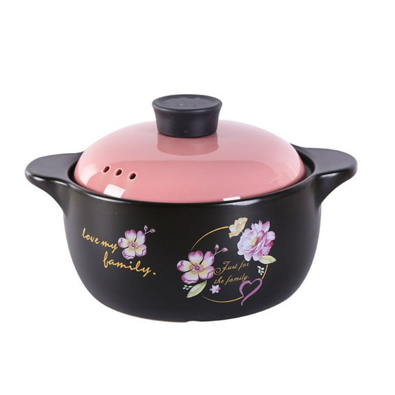 Ceramic pot with lid, multifunctional clay cooking pots, heat-resistant clay pot for cooking, casserole dish, stockpot for stew, soup, steam, kitchen cookware