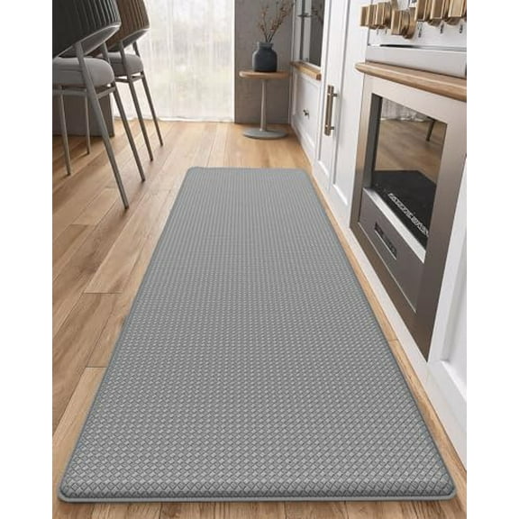 Anti Fatigue Cushion Kitchen Mat for Floor -17"x79",Long,Easy Clean, Water & Oil Proof, Anti Slip, Foam Rubber Runner Rug for Front Sink Comfort Standing,Grey