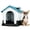 Blue, variant on Plastic Dog House Outdoor – Pet House with Adjustable Skylight & Elevated Base – Foldable Waterproof Doghouse for Yard, Patio, Indoor – Easy Assemble