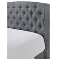 thumbnail image 3 of 1Pc Contemporary Upholstered King Grey Color Bed Button Tufted Headboard Winged Sides, 3 of 3