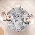 thumbnail image 4 of Ambesonne Flower Fitted Round Tablecloth, Pastel Tones Blooming Petals, 36"- 40" Diameter, Mauve and Laurel Green, 4 of 5